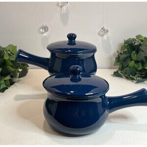 Crofton Stoneware Soup Crocks w/ Lids (Set of 2) – Cobalt Blue